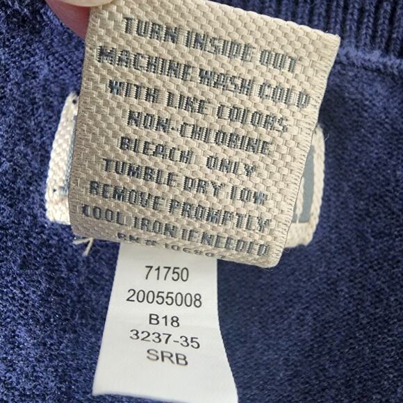 Duluth Trading Co. Women's Shiftless V-Neck Sweater Blue Large Layering Rib Knit - Picture 7 of 7